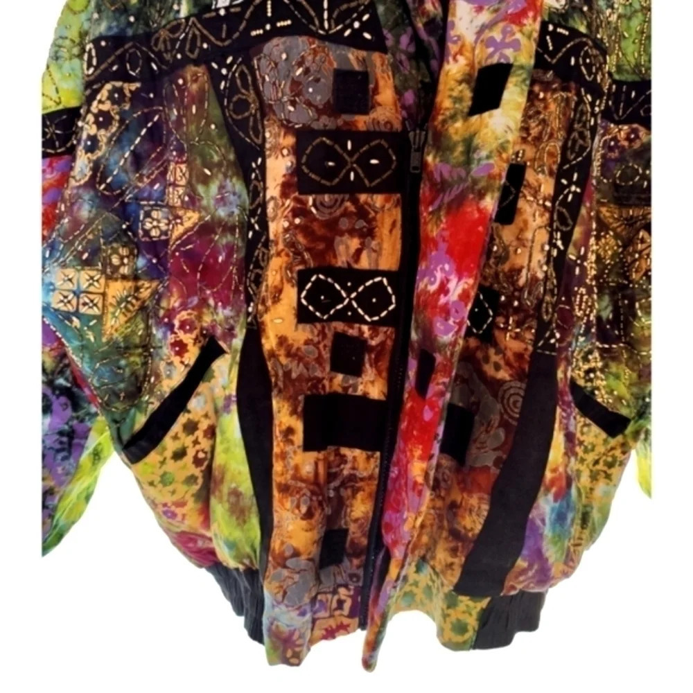 Exquisite Batik Beaded Jacket Euc - image 7